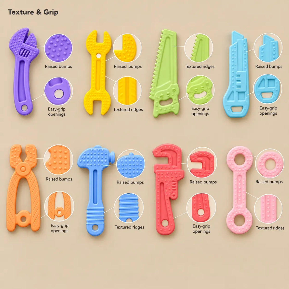Silicone Tool Baby Teether Set