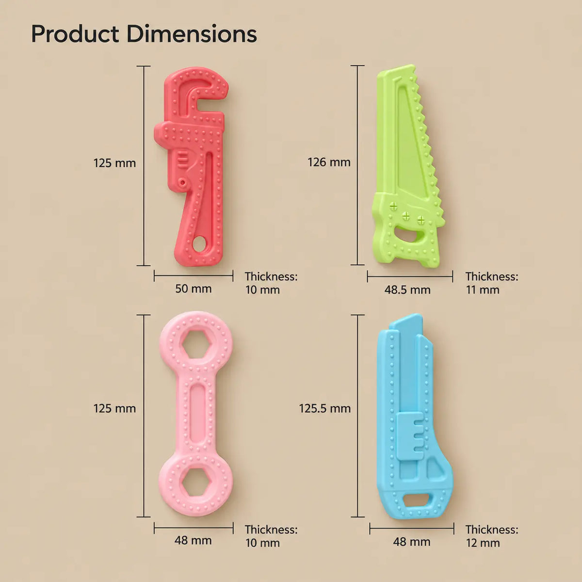 Silicone Tool Baby Teether Set