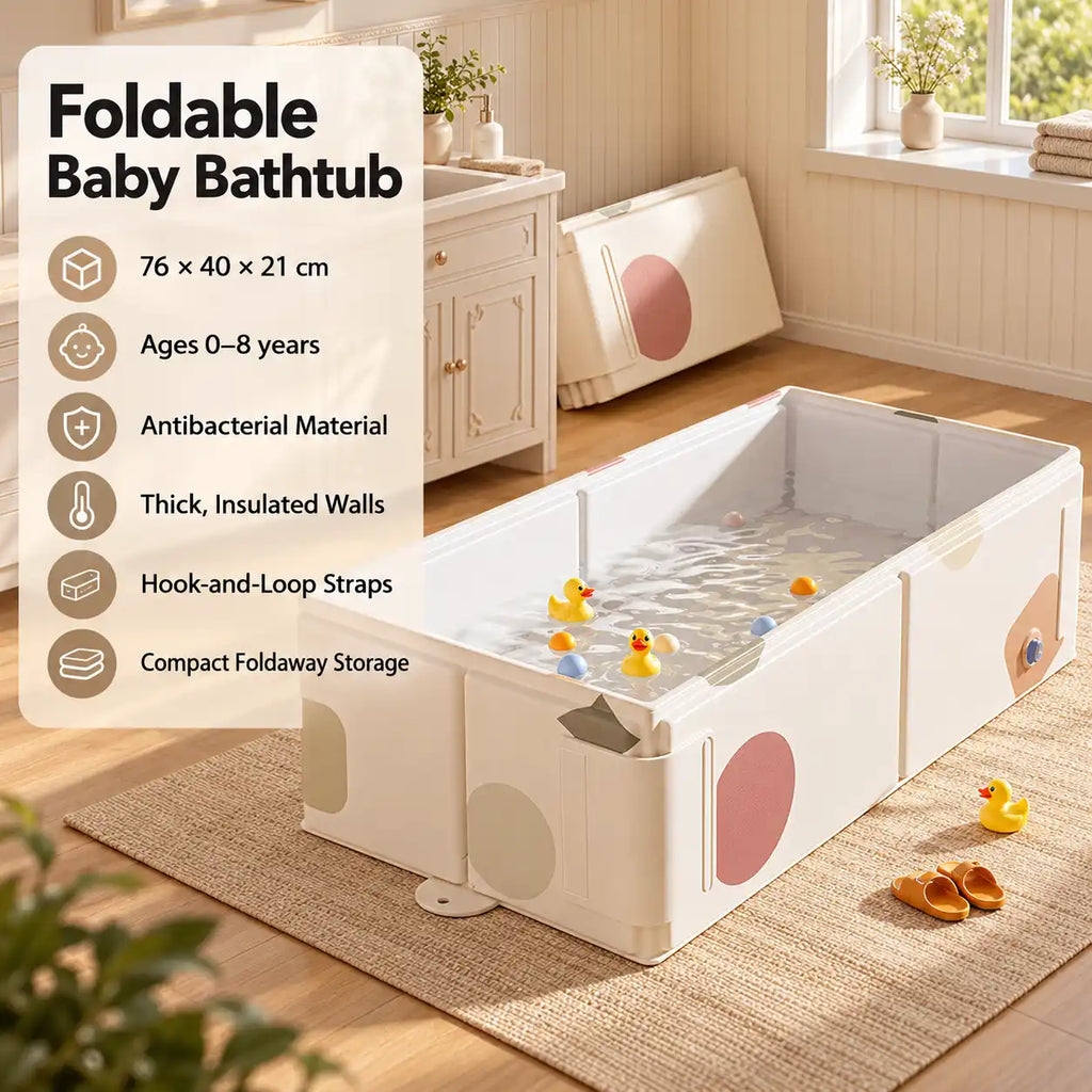 Square Foldable Baby and Toddler Bathtub