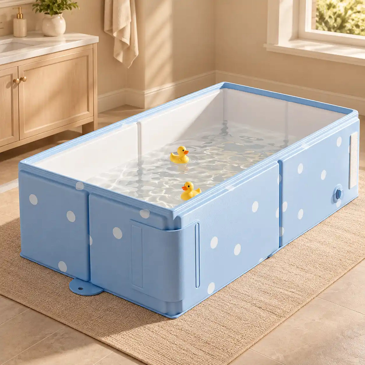 Square Foldable Baby and Toddler Bathtub