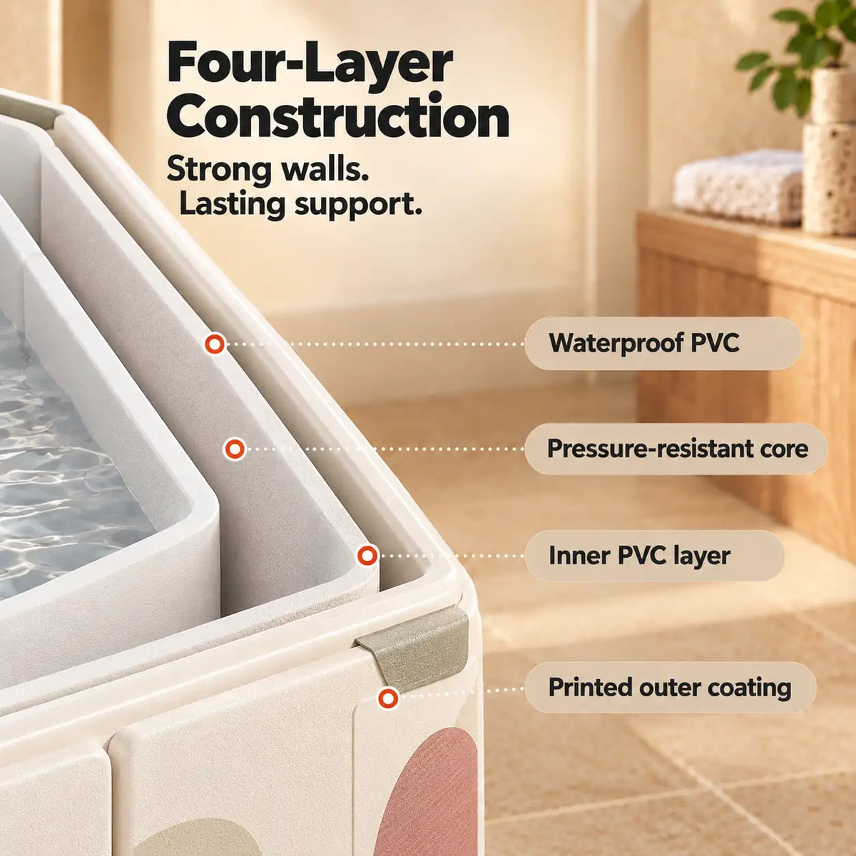 Square Foldable Baby and Toddler Bathtub