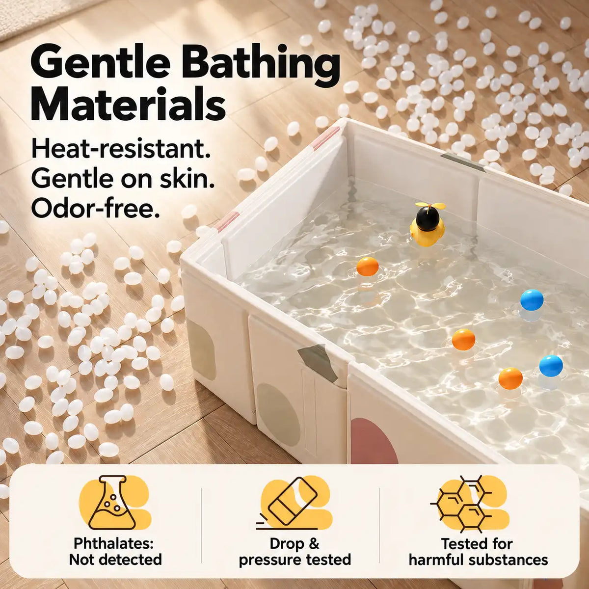 Square Foldable Baby and Toddler Bathtub